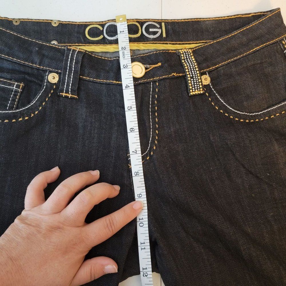 Coogi Womens Size 11/12 Black Denim Blingy Cotton Spandex Straight Leg Jeans - Picture 11 of 13